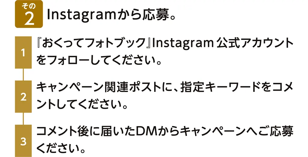Instagramから応募。