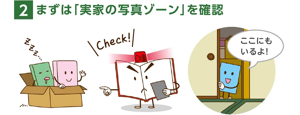 2.まずは「実家の写真ゾーン」を確認